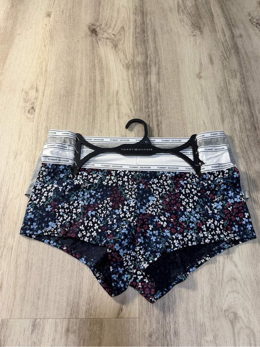 Tommy Hilfiger Navy Floral Bike Shorts with Contrast Waistband
